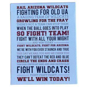 NWT/NIB University of Arizona Fight Song on Canvas - size: 8x10x1.5 inches